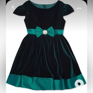 Rare Edition Dress girls green velvet